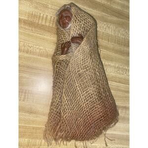 Handmade Babushka Primitive Fabric Wrap Doll Head And Heads 9”